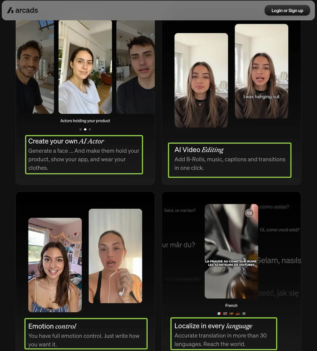 Arcads AI actor tool featuring in the best AI video generators for Facebook ads 2026 guide.webp