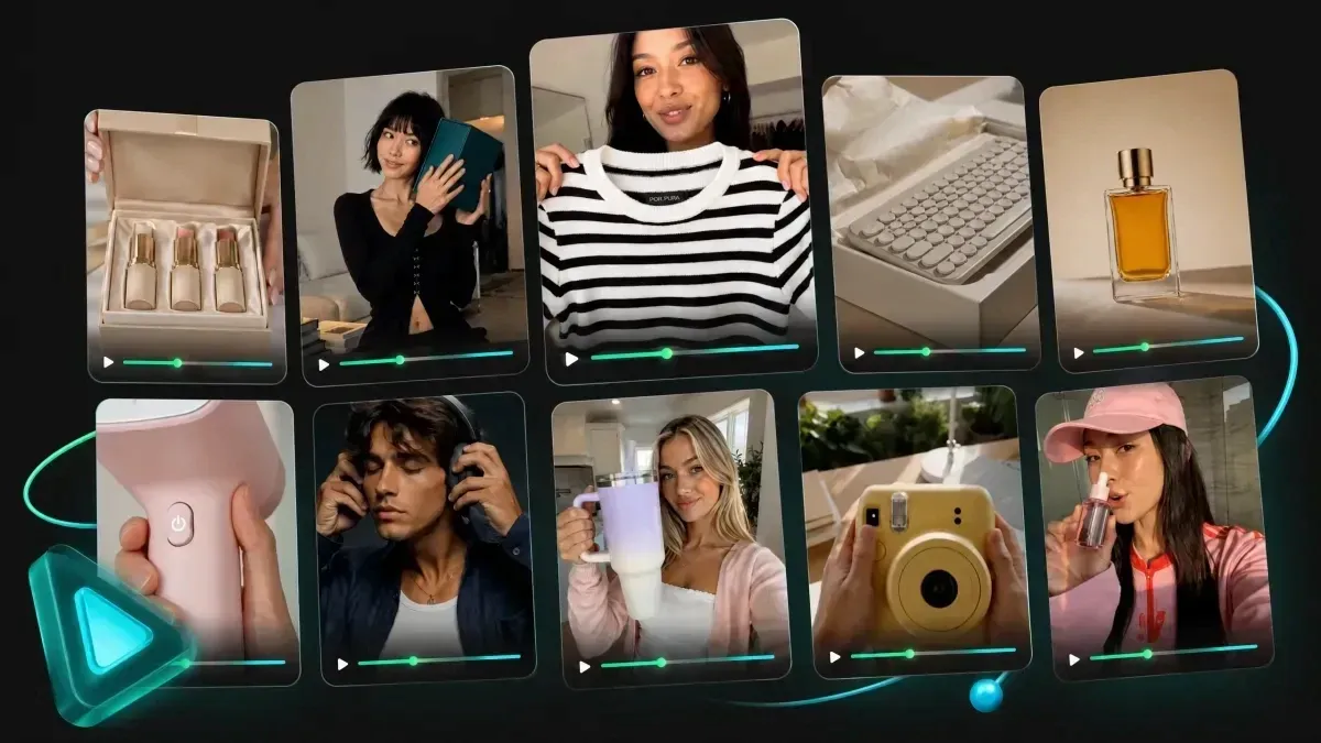 Collection of UGC video ads created with the best AI video generators for Facebook ads 2026.webp