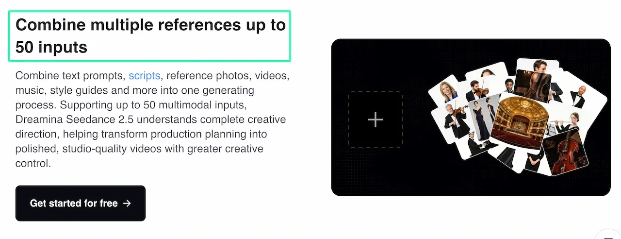 最大50個のマルチモーダル入力を組み合わせて、Seedance 2.5でAIアニメを簡単に作成し、完全なクリエイティブコントロールと演出を実現する