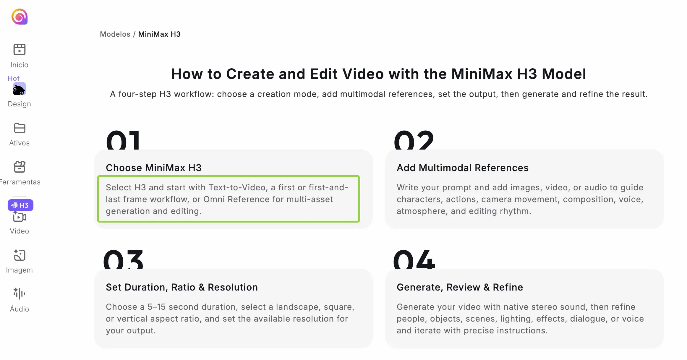 マルチアセット動画の作成と編集に MiniMax H3 を使用する方法を説明する4ステップのチュートリアル