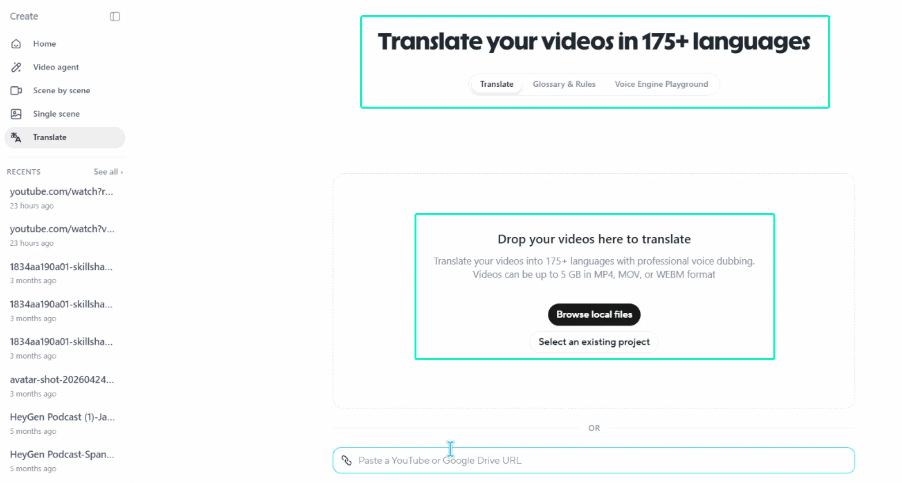 HeyGen multilingual translation tool in best AI UGC video editors for marketing agencies