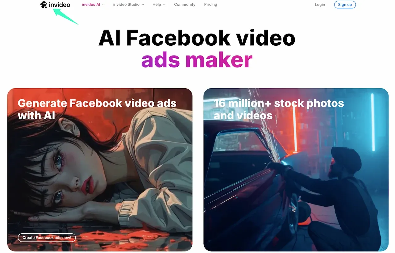 InVideo AI generator featured among the best AI video generators for Facebook ads 2026.webp