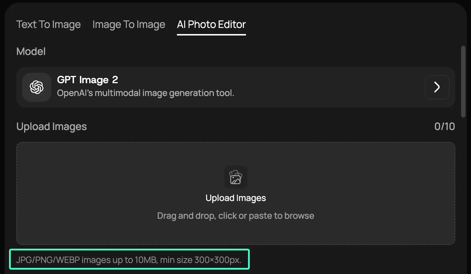 JPGまたはPNGファイルをエディターにアップロードし、AIで古い写真の折り目を簡単に除去して思い出を復元します。webp