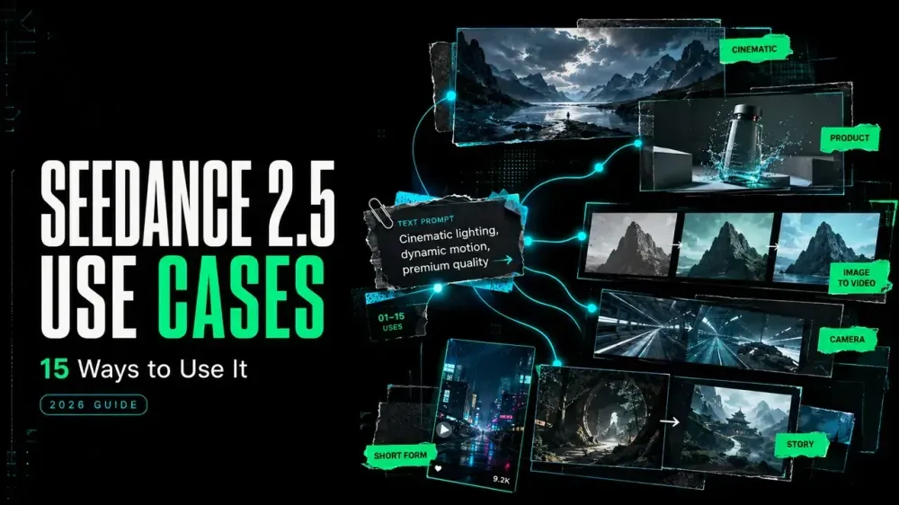 Discover 15 innovative Seedance 2.5 use cases in this 2026 guide, featuring cinematic, product, and story video creation