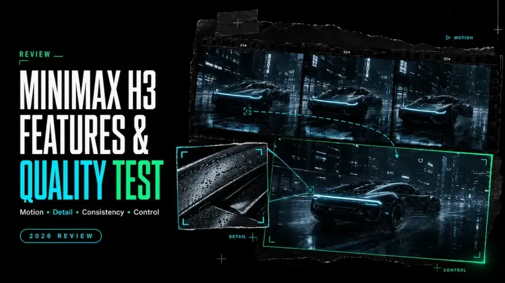 In this MiniMax H3 review, we explore its features and quality test using a futuristic car AI video generation example.