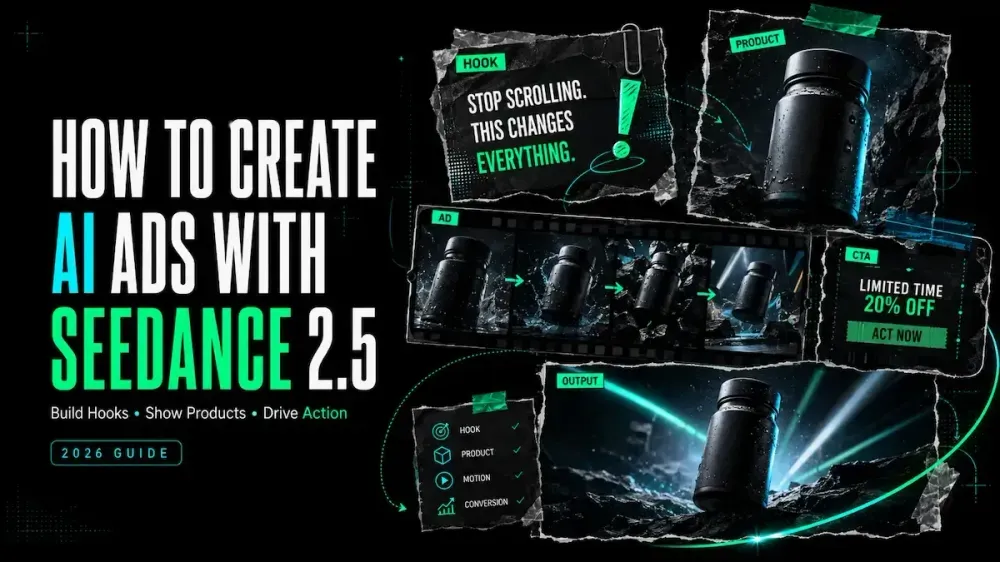Explore the Ads Studio interface to bring your products to life by creating engaging Seedance 2.5 AI ads quickly