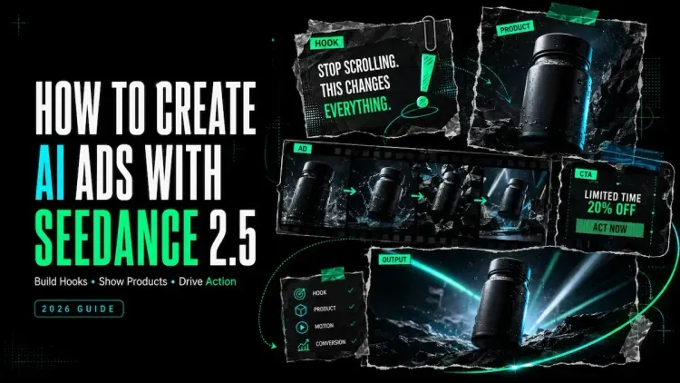Explore the Ads Studio interface to bring your products to life by creating engaging Seedance 2.5 AI ads quickly