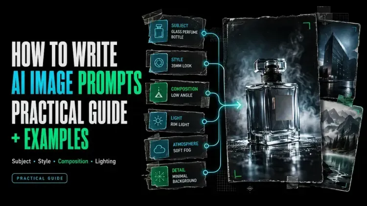 Learn how to write effective ai image prompts with this practical guide showing subject, style, and lighting for a perfume